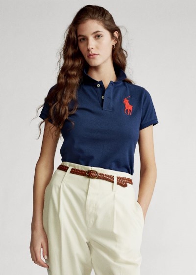 Women's Polo Ralph Lauren Skinny Fit Big Pony Polo Shirts | 820751SRK